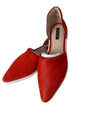 Rachel Zoe Camden Coral Calf Hair Slip On Flat Loafers Size 9 NWOB